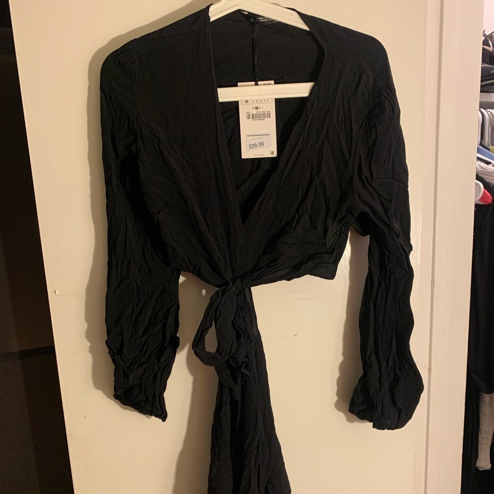 Zara Two Piece Black Dress with a bow connecting
